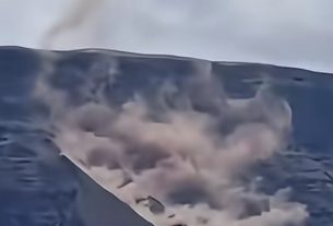 NIEPOKOJĄCE OSUWISKO SPOWODOWAŁO OLBRZYMIĄ CHMURĘ PYŁU (VIDEO)