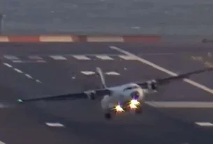 SILNY WIATR UTRUDNIAŁ NIE TYLKO LĄDOWANIE (VIDEO)